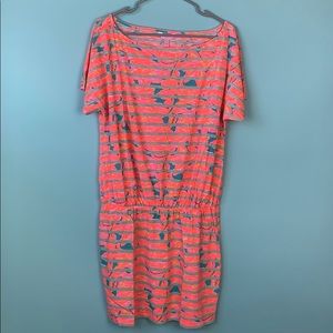 NWOT Lilly Pulitzer Neon Striped Ruched Dress